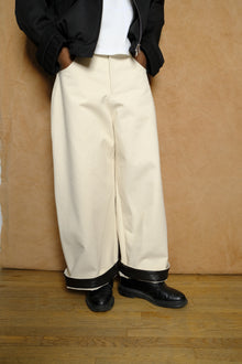 painter trouser in ivory cotton canvas