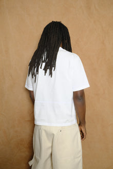 cross stitch t-shirt in optic white cotton