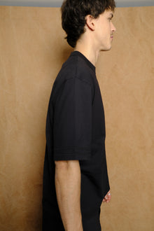 cross stitch t-shirt in black cotton
