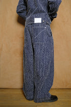 welt trouser in indigo needle punch denim
