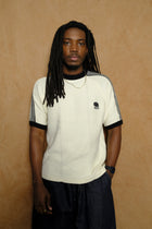 knitted training t-shirt in off white