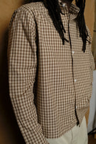 box shirt in plaid brown