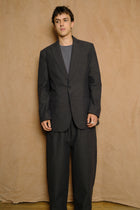 suit jacket in dark green cotton wool buff cloth