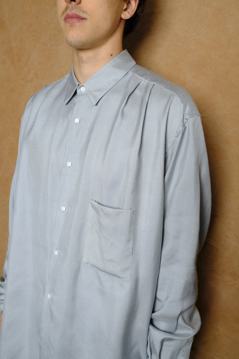 harlem shirt in silk dupioni