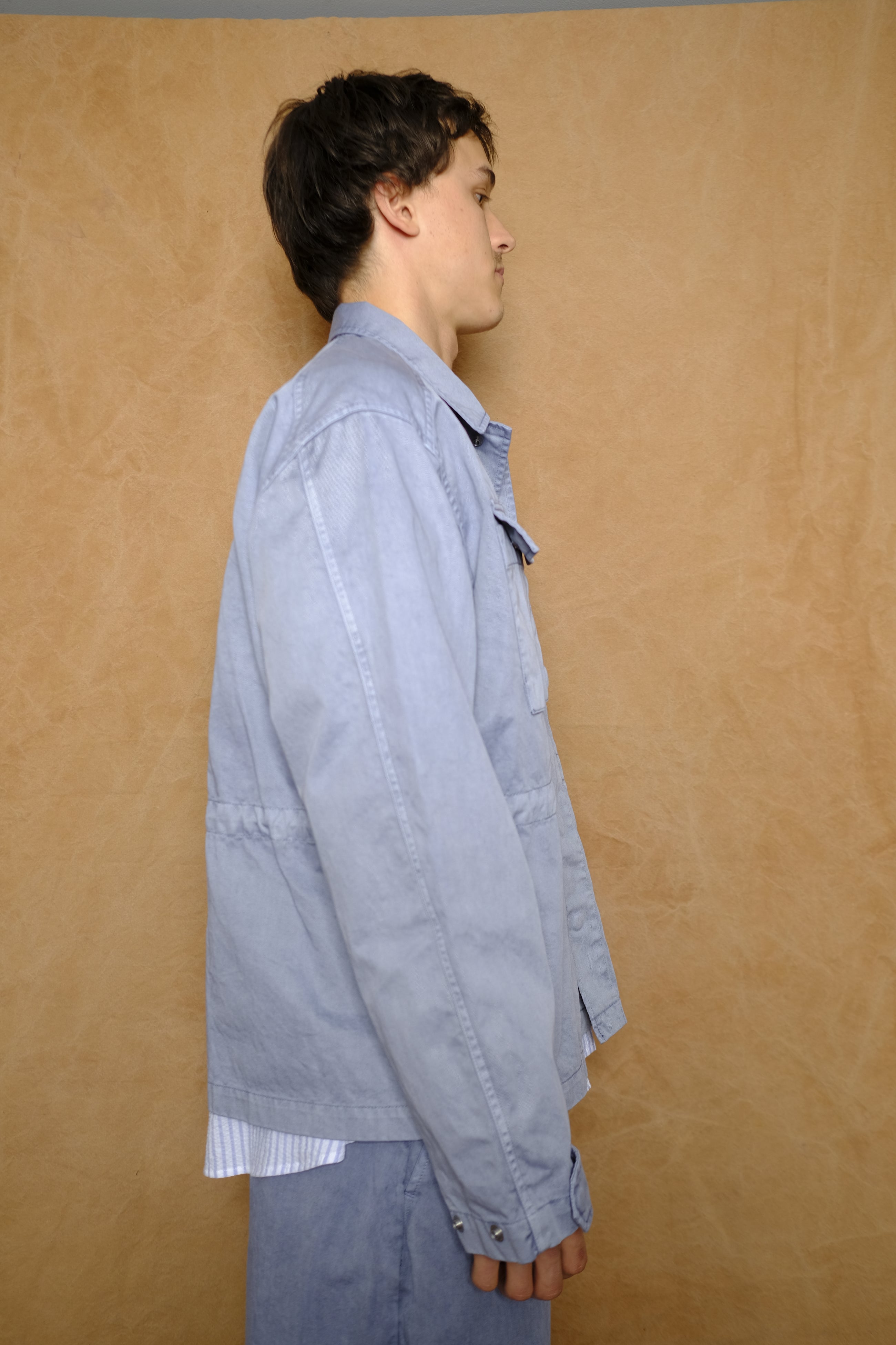 organic chino utility shirt in nasukon