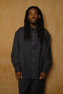 wool shirt in dark gray