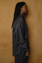 wool shirt in dark gray