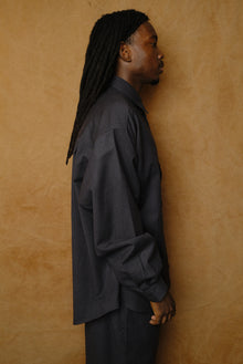 wool shirt in dark gray