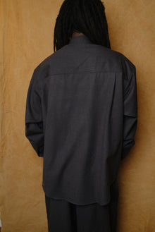 wool shirt in dark gray