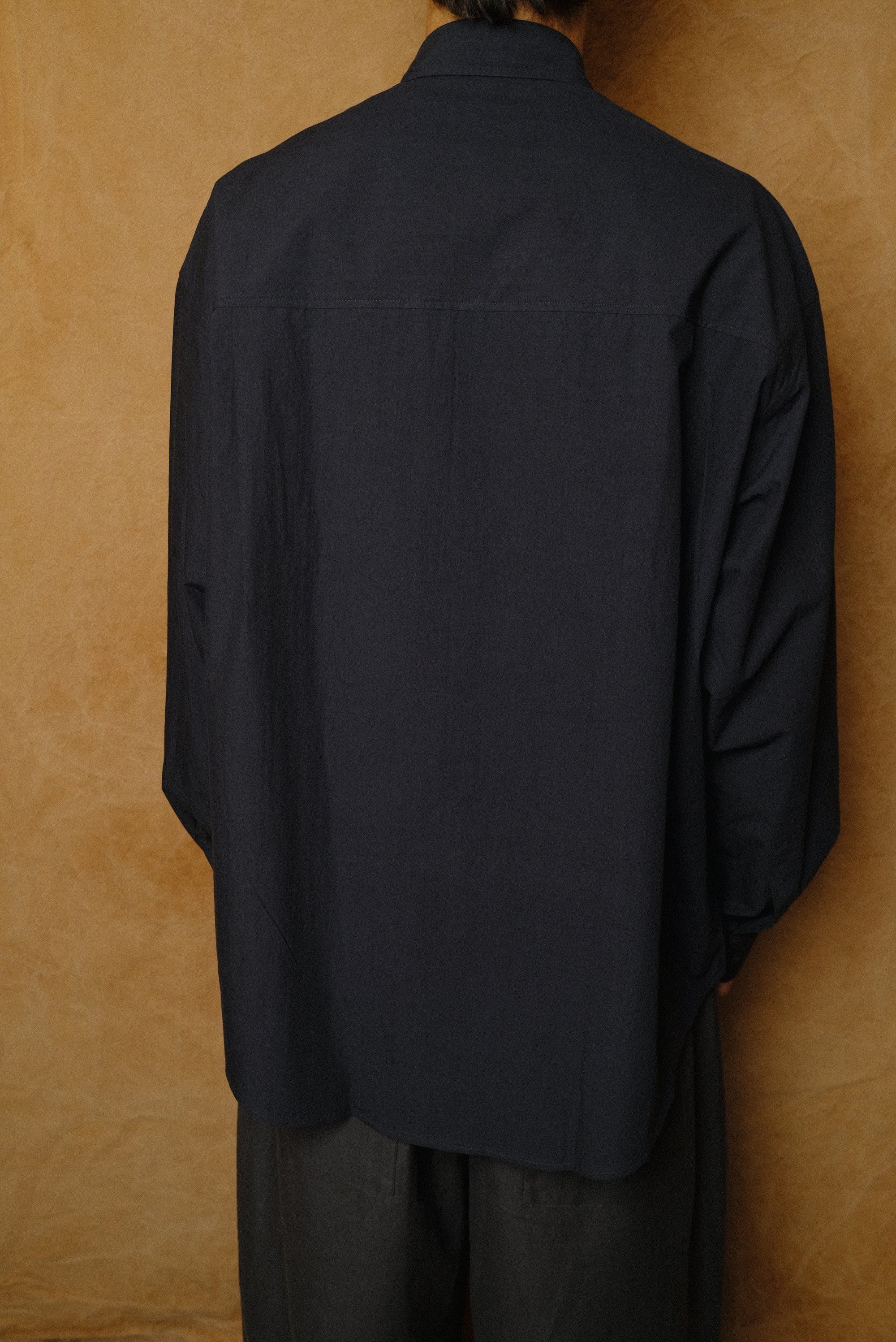 typewriter cotton shirt in dark navy