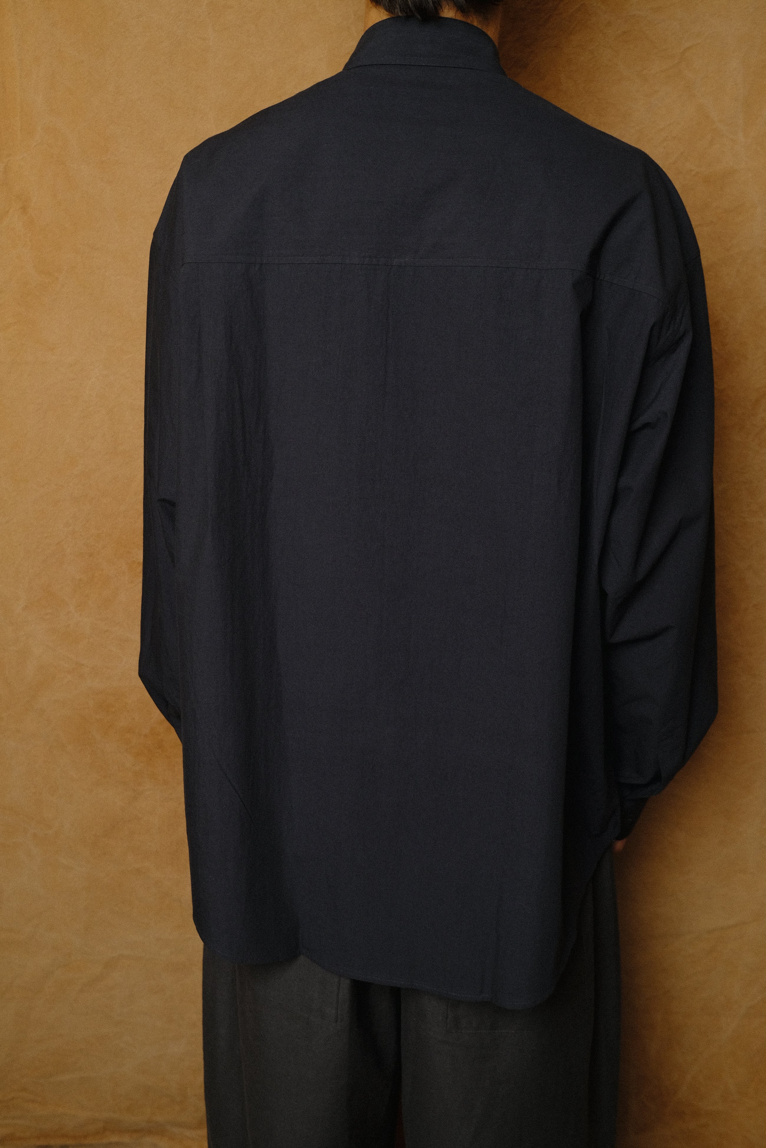 typewriter cotton shirt in dark navy
