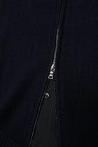 extrafine merino wool double zip in navy