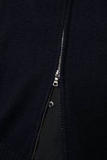 extrafine merino wool double zip in navy