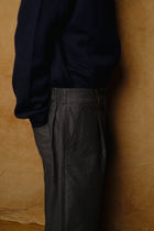 nepped cotton trousers in sumi
