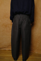 nepped cotton trousers in sumi