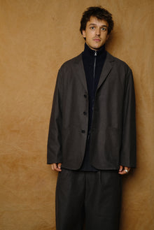 nepped cotton jacket in sumi