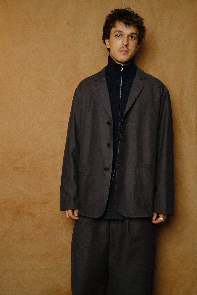 nepped cotton jacket in sumi