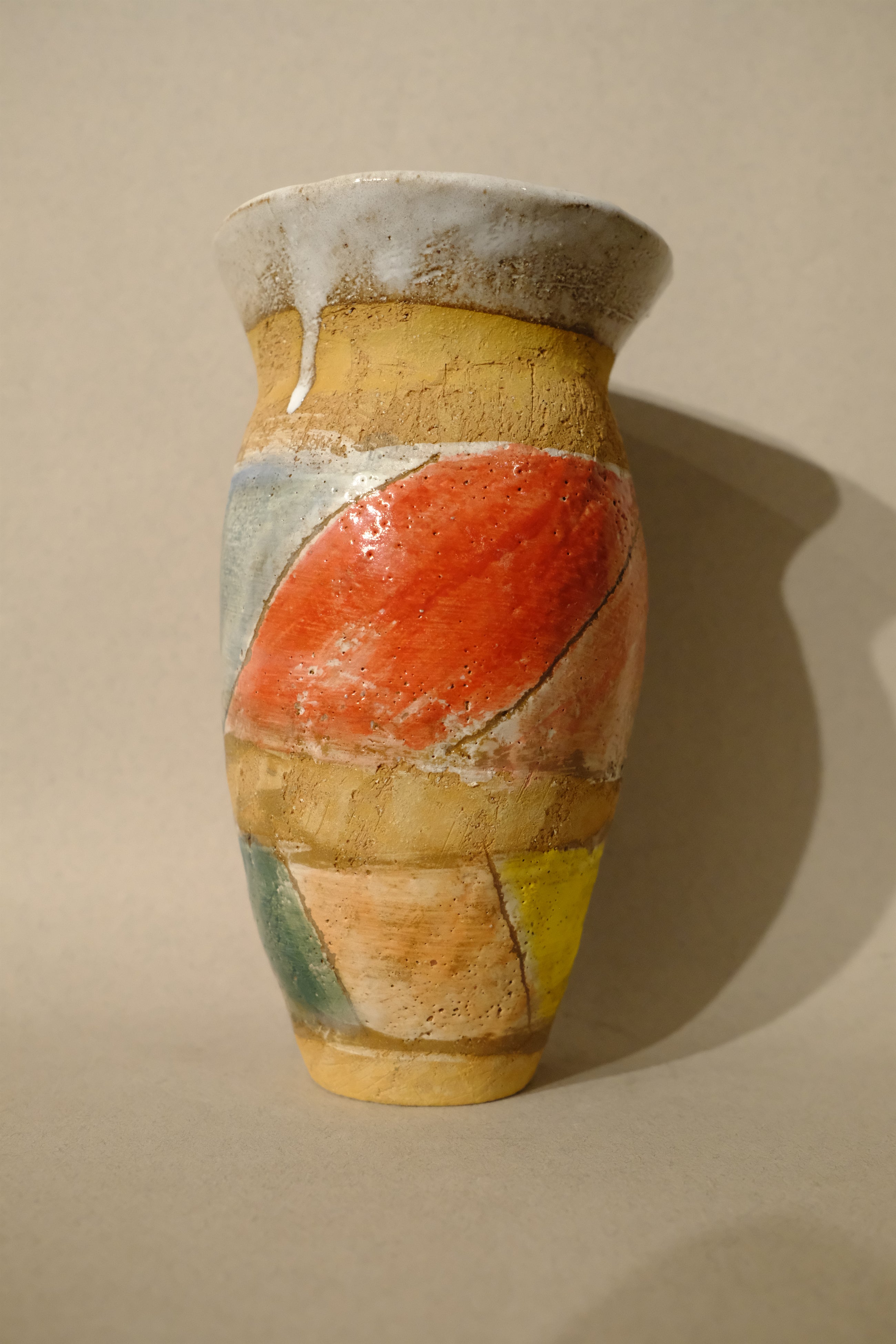tall striped vase
