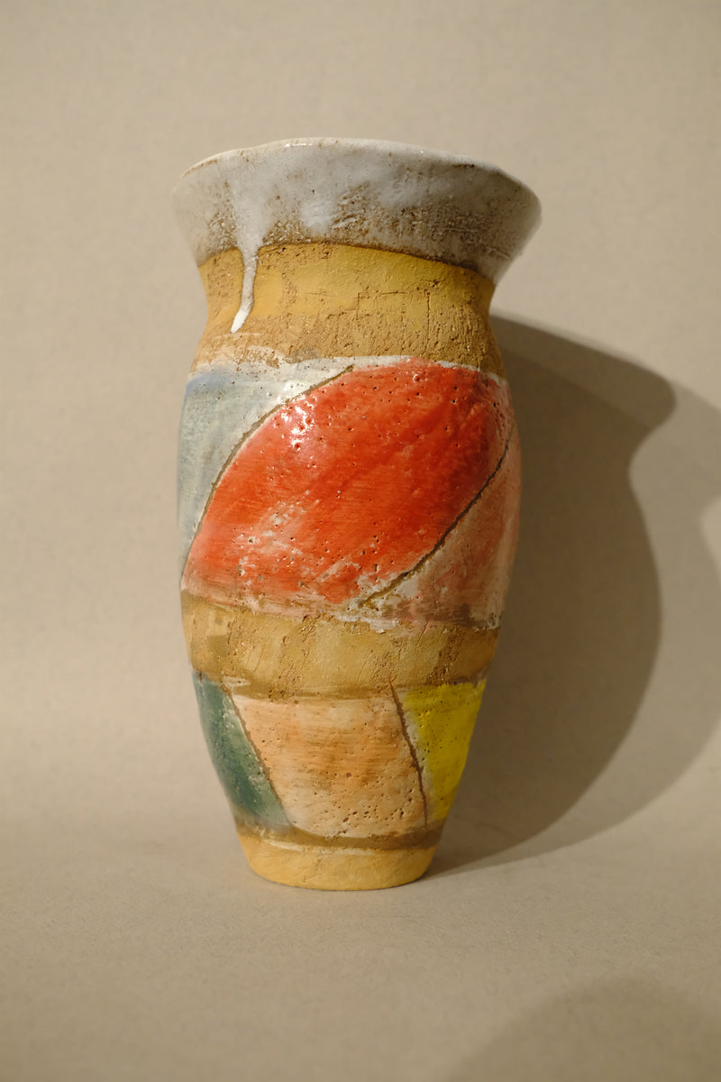 tall striped vase
