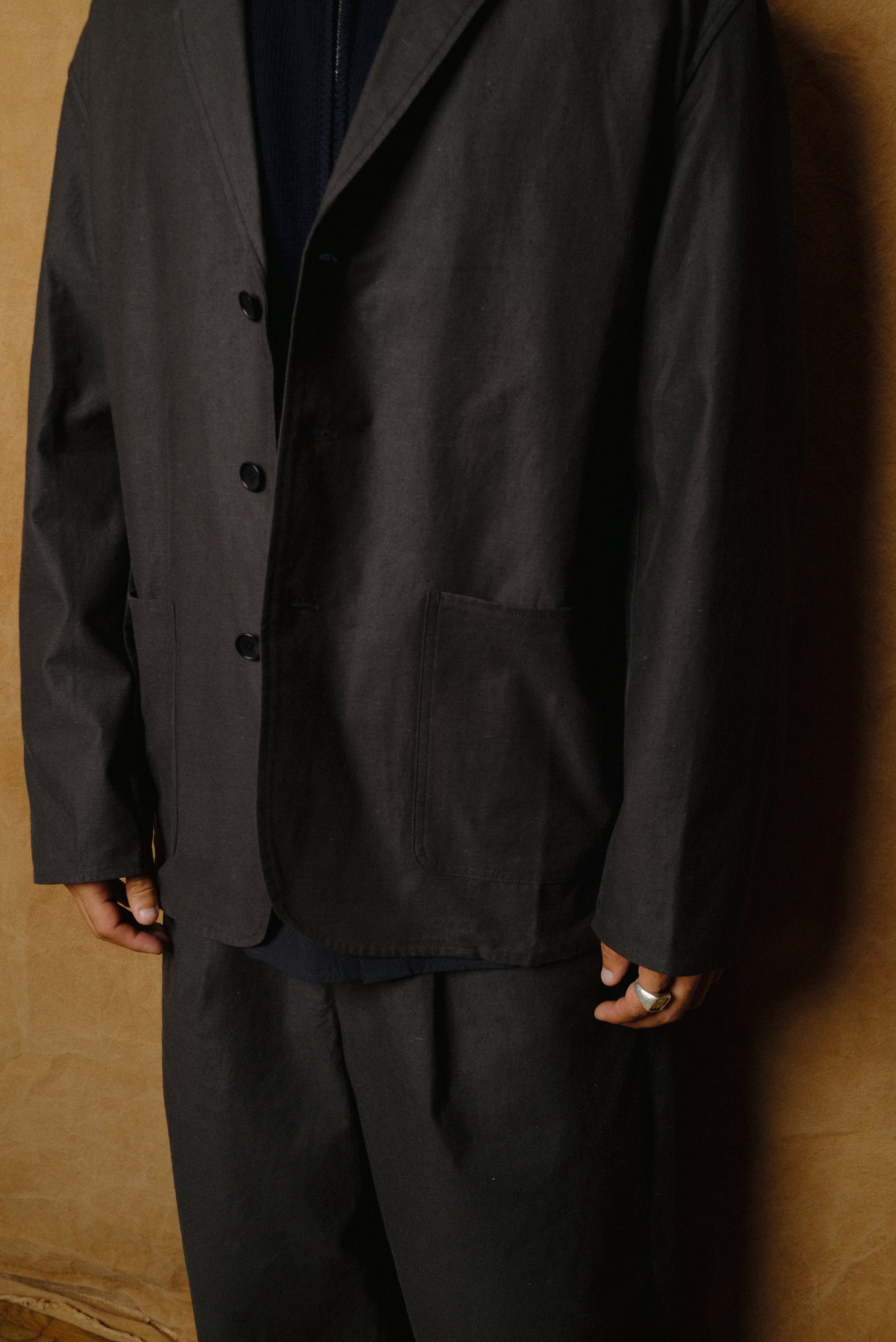 nepped cotton jacket in sumi