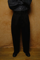peached cotton trousers in black
