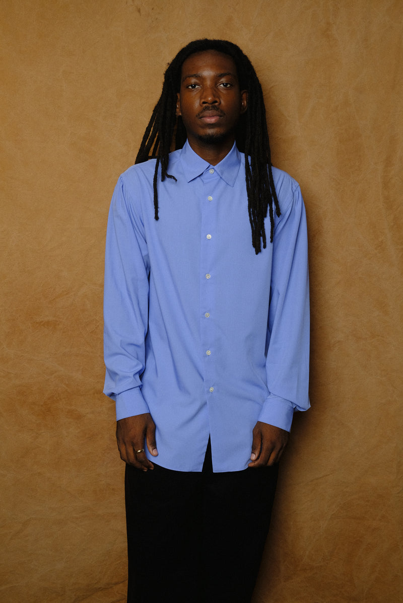 manica camicia rayon dress shirt in saxe