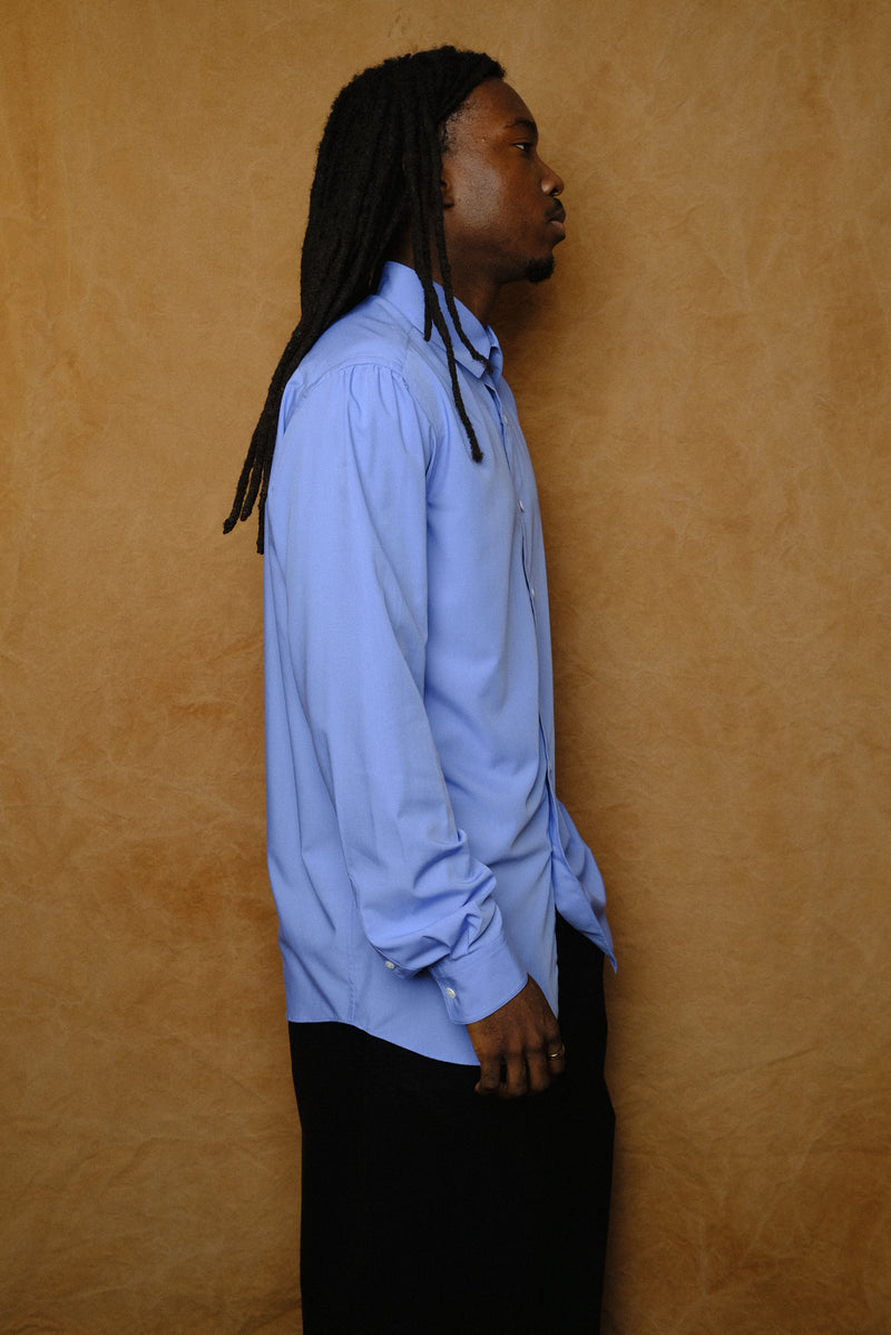 manica camicia rayon dress shirt in saxe
