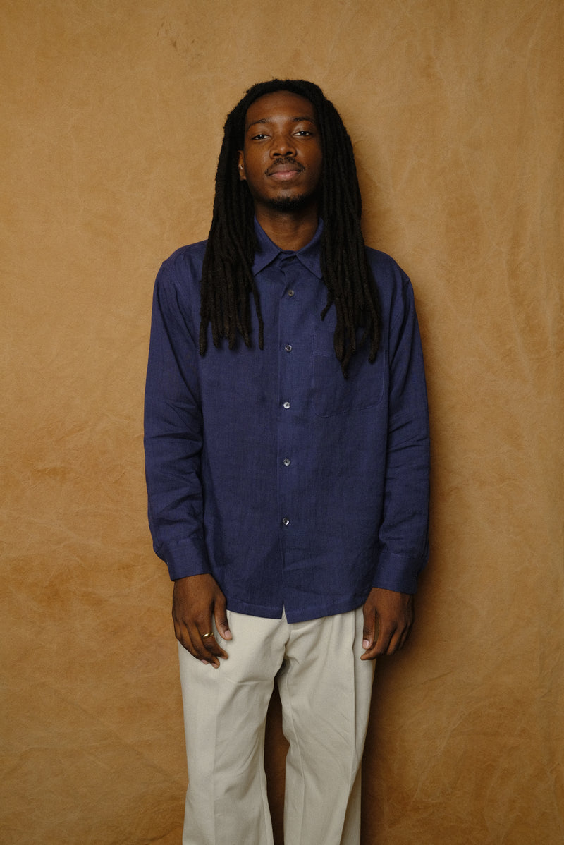 one pocket shirt in blueberry