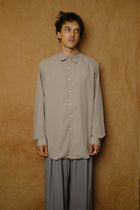 rayon oversized shirt in brown