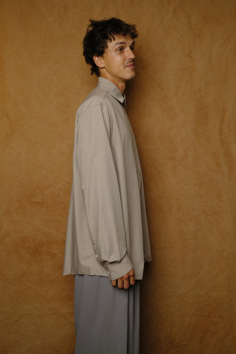 rayon oversized shirt in brown