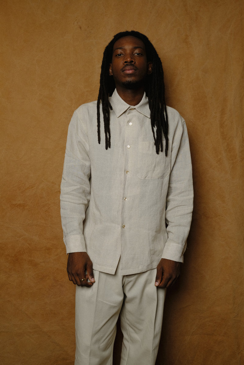 one pocket shirt in sand