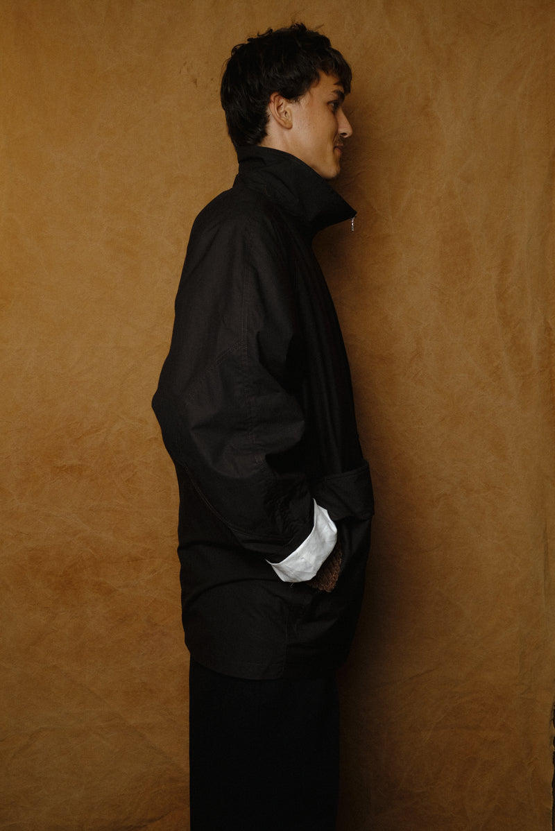 zip barn jacket in waxed mahogany