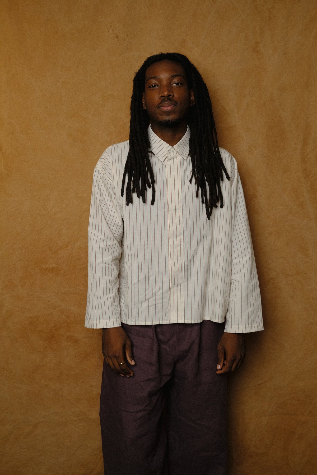 cafe shirt in tomato stripe