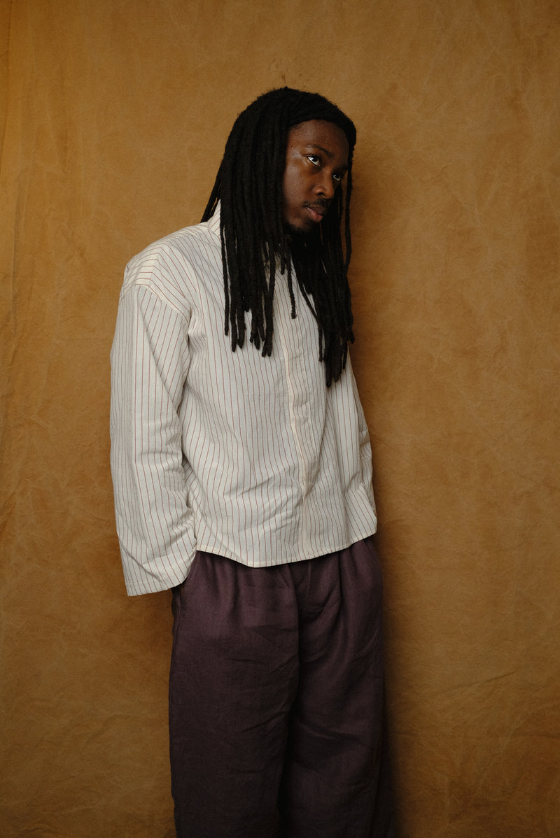 cafe shirt in tomato stripe