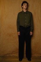 regular hem cotton trouser in black