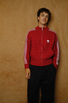 knitted training jacket in red