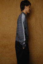 knitted training jacket in dark gray