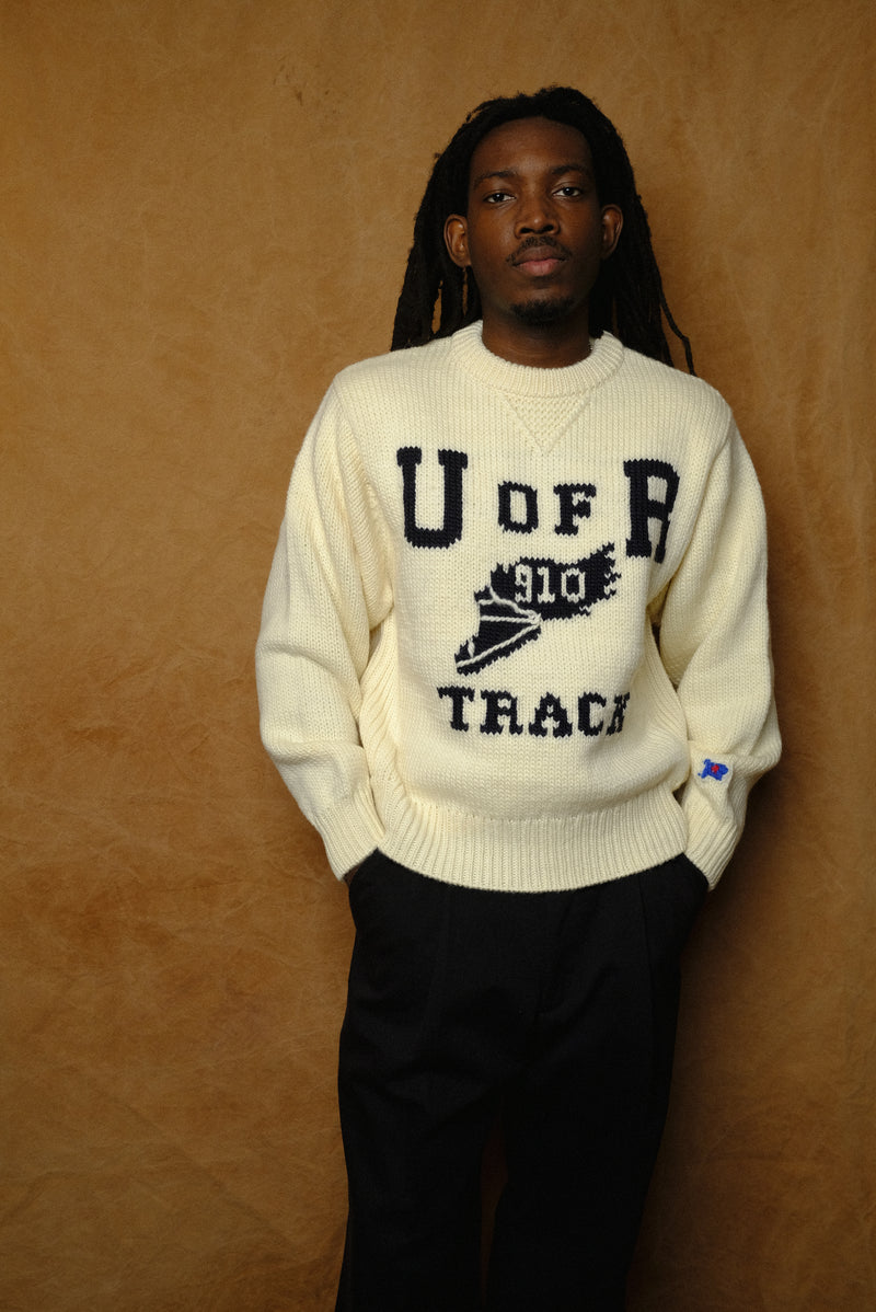 home made knitting sweatshirt in off white