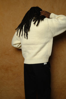 home made knitting sweatshirt in off white