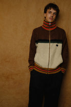 multicolor knitted track jacket in brown
