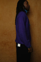 mountain knitting pullover in purple