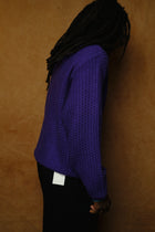 mountain knitting pullover in purple